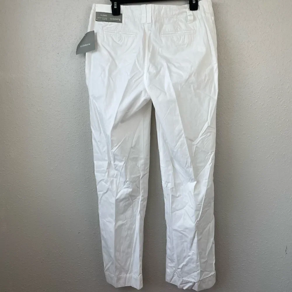 NWT Liz Claiborne White Sloan Pants Size 10 - Picture 7 of 10